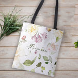 WildblomBlommigt Bachelorette Bridesmaid Gift Tygkasse<br><div class="desc">Ett eget namn på en chic- och trendig-blommigt för jokerblomma med bachelorette-partyt i påsen. Den idealiska presenten för dina favoritflickor.</div>