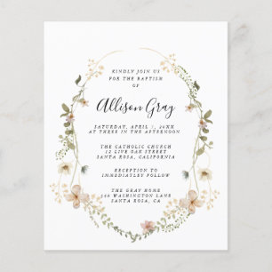 WildblomBlommigt Baptism BudgetFlyer Flygblad
