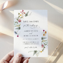 WildblomBlommigt Bröllop spara datum