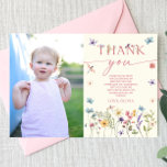 WildblomBlommigt Butterfly Bild Födelsedagsfest Tack Kort<br><div class="desc">Det här är en Elegant Blommigt Butterfly Anpassningsbar Bild Födelsedagsfest - tack för ditt kort!</div>