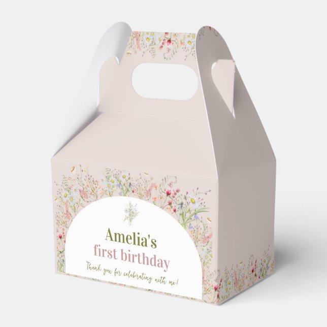WildblomBlommigt Garden Girl Birthday Favor Boxes Presentaskar (Framsidan Sidan)