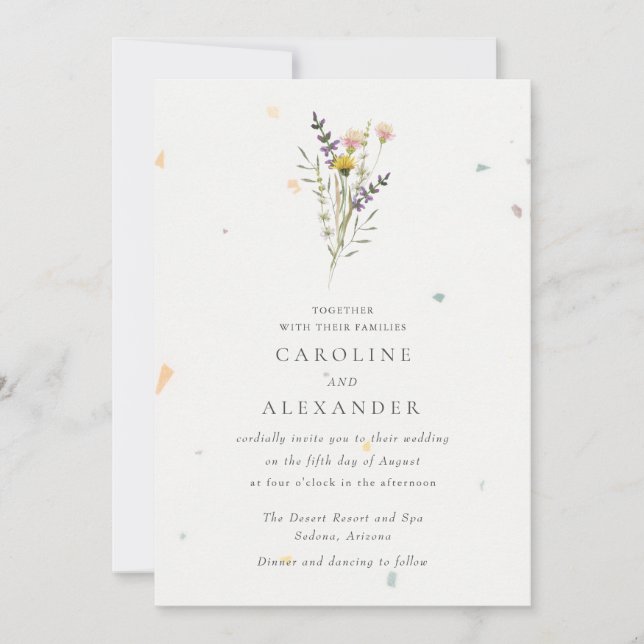 WildblomBlommigt Garden Wedding Inbjudningar (Framsida)
