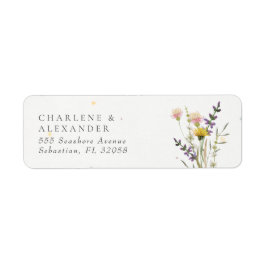 WildblomBlommigt Meadow Garden Wedding Returadress Etikett