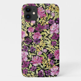 Wildblomblommigt peony lila poppy iphone case