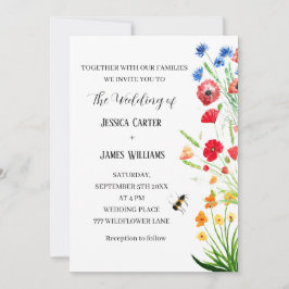 WildblomBlommigt Watercolor Boho Rustic Bröllop Inbjudningar