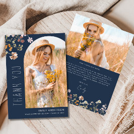 Wildblombloom Studenten Photo Tack Inbjudningar