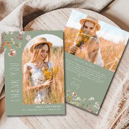 Wildblombloom Studenten Photo Tack Kort