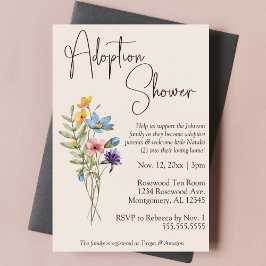 WildblomBoho Adoptive Baby/Child Shower Inbjudningar
