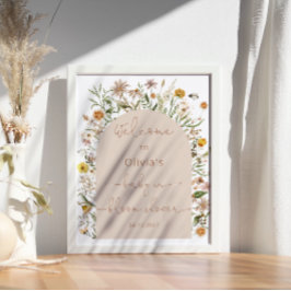 WildblomBoho Baby i Bloom Baby Shower Poster