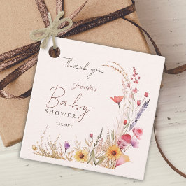 WildblomBoho Baby Shower Gåvor Etiketter