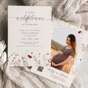 WildblomBoho Baby Shower Greenery Inbjudningar