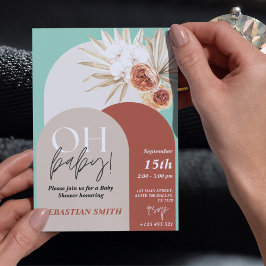 WildblomBoho Baby Shower Inbjudan - Gender Neutra