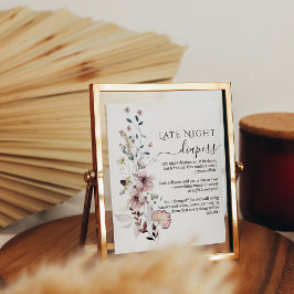 Wildblomboho Baby Shower Late Night Diables Poster