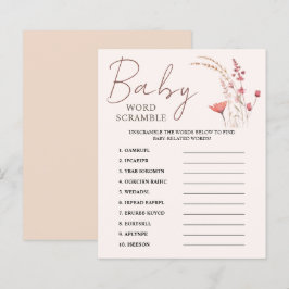 WildblomBoho Baby Shower Ord Scramble Game