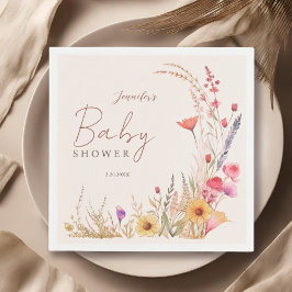 WildblomBoho Baby Shower Pappersservett