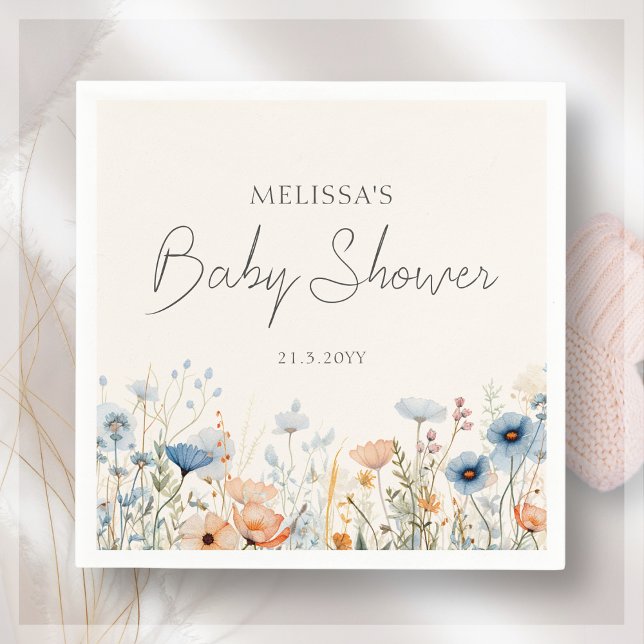 WildblomBoho Baby Shower Pappersservett (Skapare uppladdad)