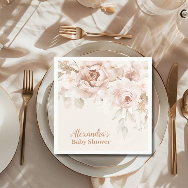 WildblomBoho Baby Shower Pappersservett (Skapare uppladdad)