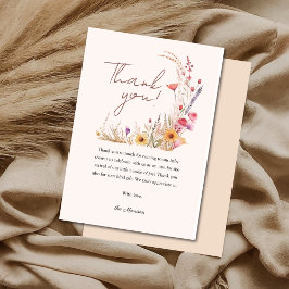 WildblomBoho Baby Shower Tack Kort