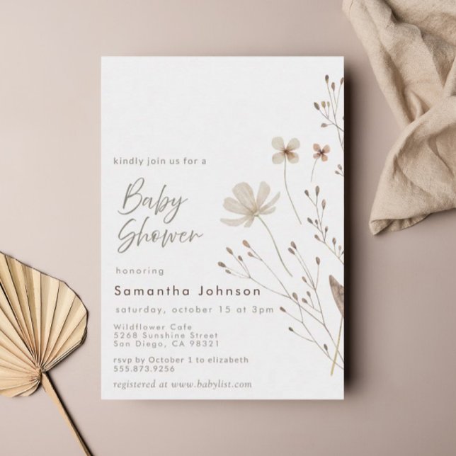 WildblomBoho Blommigt Baby Shower Inbjudningar (Skapare uppladdad)