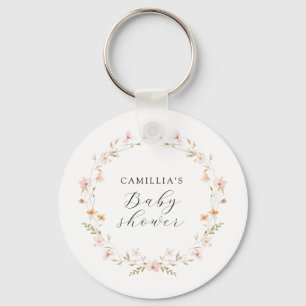 WildblomBoho Blommigt Baby Shower Nyckelring