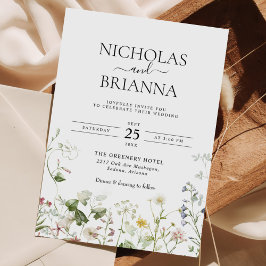 WildblomBoho Blommigt Garden Wedding Inbjudningar