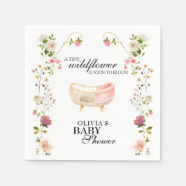 WildblomBoho Blommigt Kön Neutral Baby Shower Pappersservett