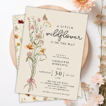 WildblomBoho Blommigt Neutralt Baby Shower