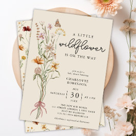 WildblomBoho Blommigt Neutralt Baby Shower Inbjudningar
