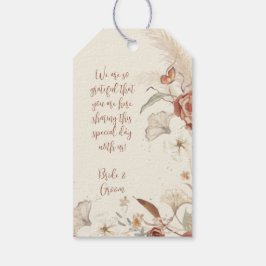 WildblomBOHO Blommigt Watercolor Möhippa Bröllop Presentetikett