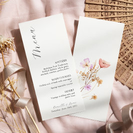 WildblomBoho Bröllop Menu Meny