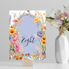 Wildblomboho chic blommigt Wandeans bröllop Bordsnummer