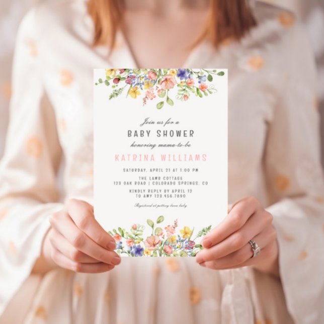 WildblomBoho Fält Kön Neutral Baby Shower Inbjudningar (Skapare uppladdad)