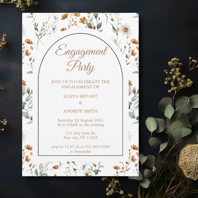 WildblomBoho Förlovningsfest Inbjudningar (Skapare uppladdad)