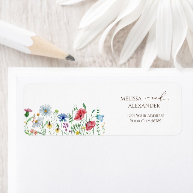 WildblomBoho Garden Return-adressetikett Returadress Etikett (Insitu)