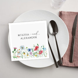 WildblomBoho Garden WedWedding Napkins Pappersservett
