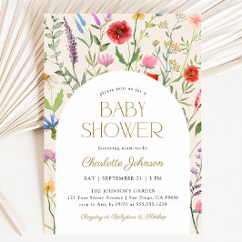 WildblomBoho Gender Neutral Baby Shower Inbjudningar