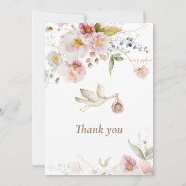 WildblomBoho Girl Baby Shower Tack Kort