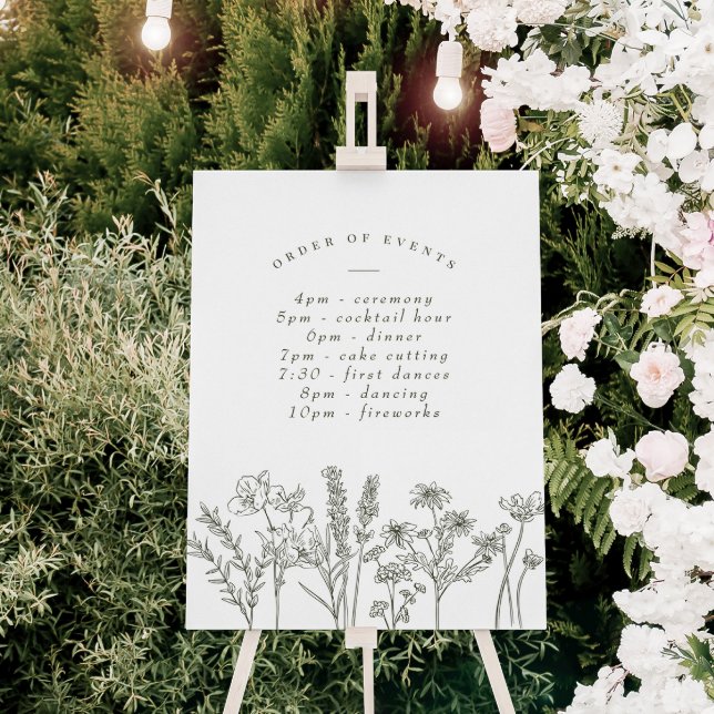 WildblomBoho Grönt Bröllop Schema över händelser Poster (Skapare uppladdad)