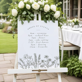 WildblomBoho Grönt Bröllop Schema över händelser Poster