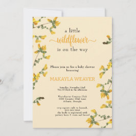 WildblomBoho gult Baby Shower Inbjudningar