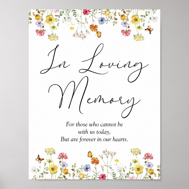 WildblomBoho in Loving Memory Bröllop Sign Poster (Framsidan)