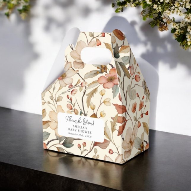 WildblomBoho Ivory Blommigt Baby Shower Presentaskar (Skapare uppladdad)