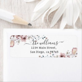 Wildblomboho minimalist, modern babyskor returadress etikett