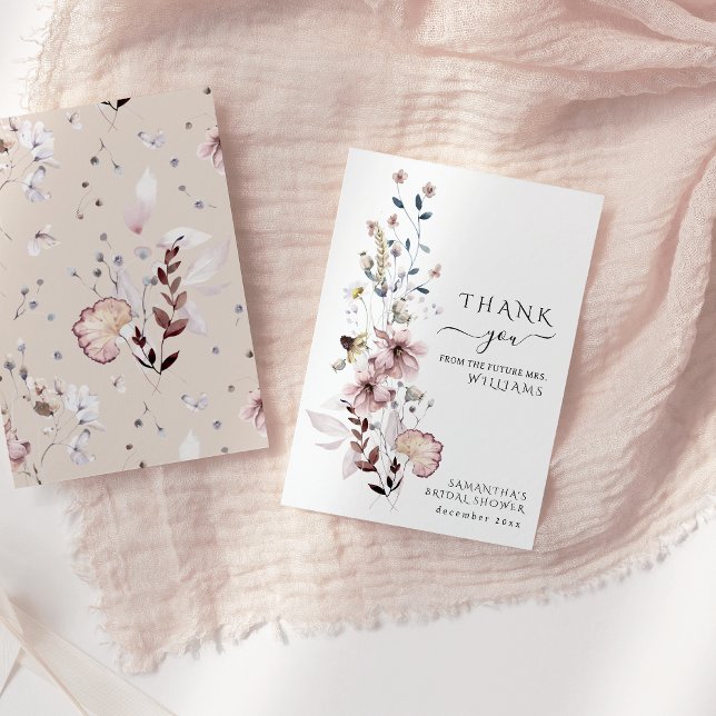 Wildblomboho minimalistisk modern Möhippa Tack Kort (Skapare uppladdad)