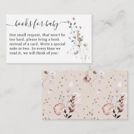 Wildblomboho minimum modern Baby Shower Bok Tilläggskort