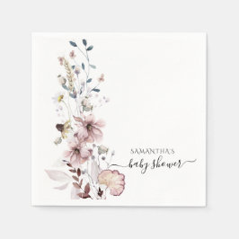 Wildblomboho minimum modern Baby Shower Pappersservett