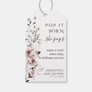 Wildblomboho modern Baby Shower poppade det när ho Presentetikett