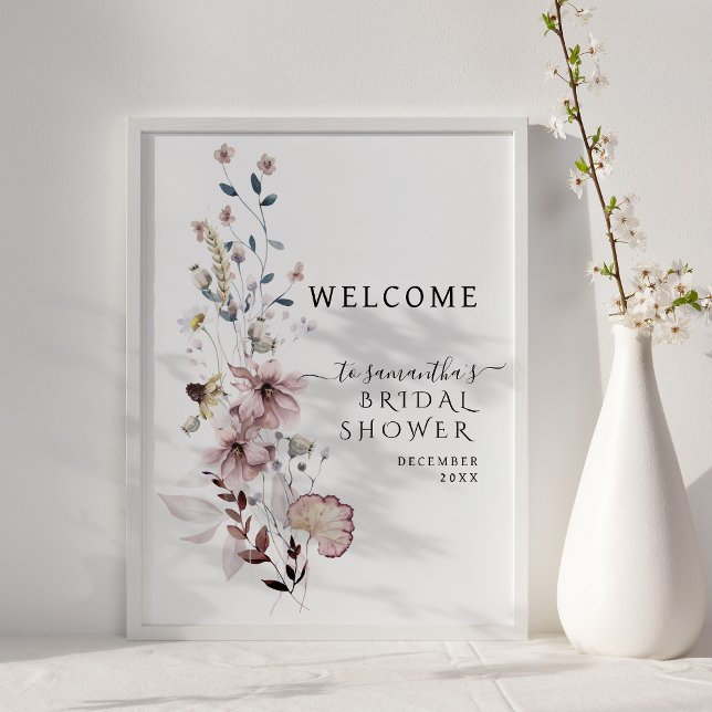 Wildblomboho modern Möhippa Välkommen Poster (Skapare uppladdad)