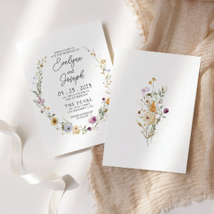 WildblomBoho Whimsical Blommigt Wanderen Bröllop Inbjudningar