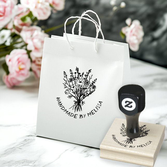 WildblomBouquet ANPASSNINGSBAR Personlig Stämpel (Wildflower Bouquet Handmade DIY Gifts Crafts CUSTOM Personalized Rubber Stamp
)